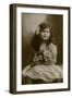 Little Girl in Frilly White Dress with Roses 1915-null-Framed Photographic Print