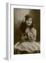 Little Girl in Frilly White Dress with Roses 1915-null-Framed Photographic Print