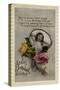 Little Girl in Hand Mirror, with Roses-null-Stretched Canvas