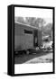 Little Girl in Hous Trailer-Dorothea Lange-Framed Stretched Canvas