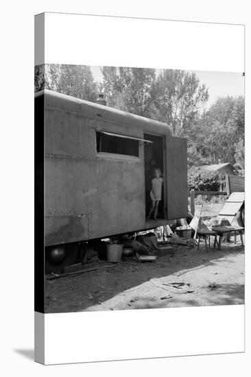 Little Girl in Hous Trailer-Dorothea Lange-Stretched Canvas