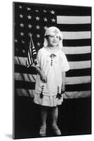 Little Girl in Nurses Outfit Holding US Flag-Lantern Press-Mounted Art Print