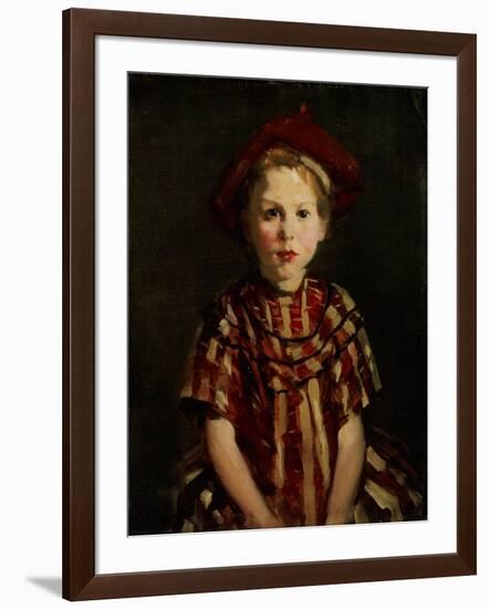 Little Girl in Red Stripes, 1910-Robert Henri-Framed Giclee Print