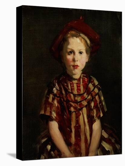 Little Girl in Red Stripes, 1910-Robert Henri-Stretched Canvas