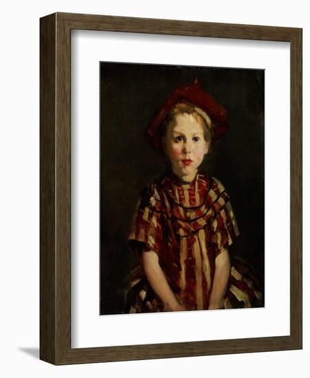 Little Girl in Red Stripes, 1910-Robert Henri-Framed Giclee Print