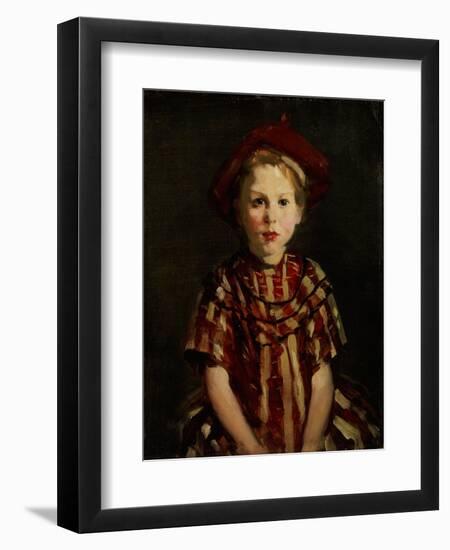 Little Girl in Red Stripes, 1910-Robert Henri-Framed Giclee Print