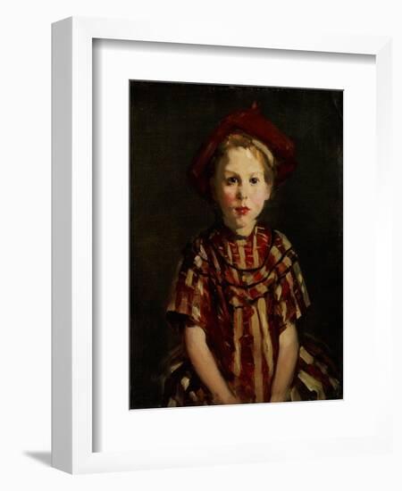 Little Girl in Red Stripes, 1910-Robert Henri-Framed Giclee Print