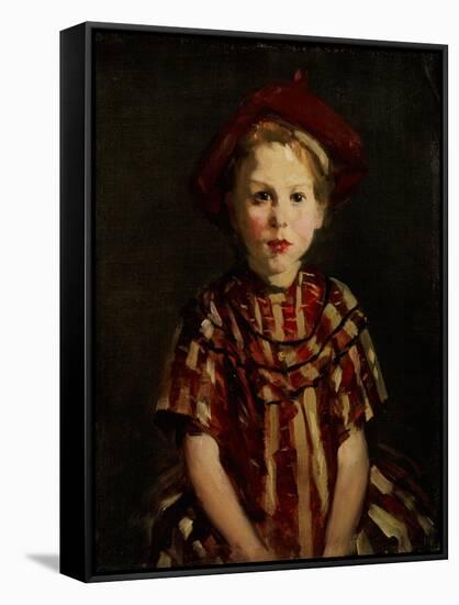 Little Girl in Red Stripes, 1910-Robert Henri-Framed Stretched Canvas