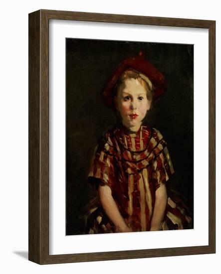 Little Girl in Red Stripes, 1910-Robert Henri-Framed Giclee Print