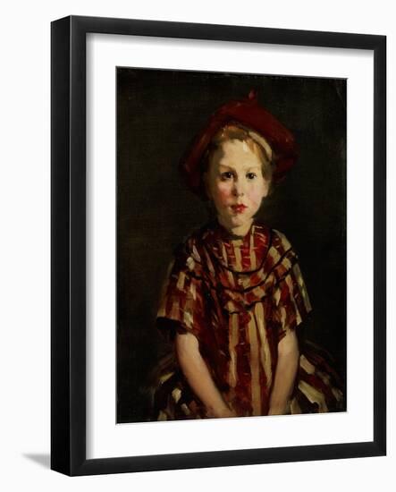 Little Girl in Red Stripes, 1910-Robert Henri-Framed Giclee Print