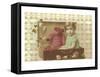 Little Girl in Suitcase with Teddy Bear-null-Framed Stretched Canvas