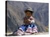 Little Girl in Traditional Dress, Colca Canyon, Peru, South America-Jane Sweeney-Stretched Canvas