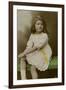 Little Girl in White Dress with Yellow Trimmings-null-Framed Photographic Print