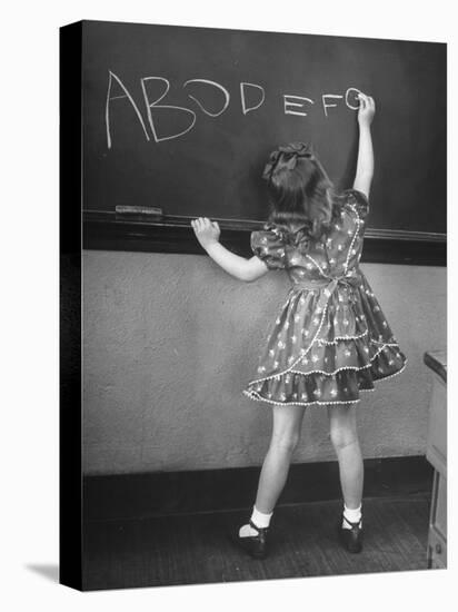 Little Girl Learning Her Abc's-Nina Leen-Stretched Canvas