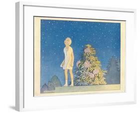 Little Girl Looking at Stars-null-Framed Art Print