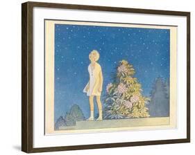 Little Girl Looking at Stars-null-Framed Art Print