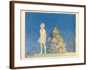 Little Girl Looking at Stars-null-Framed Art Print