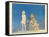 Little Girl Looking at Stars-null-Framed Stretched Canvas