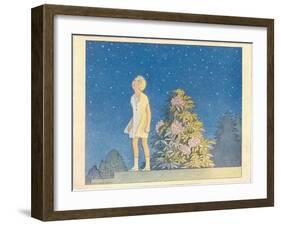 Little Girl Looking at Stars-null-Framed Art Print