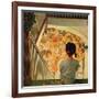 Little Girl Looking Downstairs at Christmas Party-Norman Rockwell-Framed Giclee Print