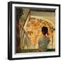 Little Girl Looking Downstairs at Christmas Party-Norman Rockwell-Framed Giclee Print