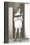 Little Girl Mannequin with Book-Found Image Press-Stretched Canvas