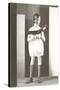 Little Girl Mannequin with Book-Found Image Press-Stretched Canvas