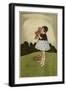 Little Girl on a Hillside with Her Doll-null-Framed Art Print