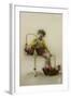 Little Girl on a Postcard with Baskets of Flowers-null-Framed Photographic Print