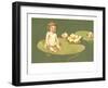 Little Girl on Lily Pad-null-Framed Art Print