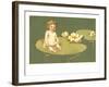 Little Girl on Lily Pad-null-Framed Art Print