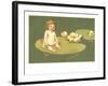 Little Girl on Lily Pad-null-Framed Art Print