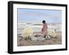 Little Girl on the Beach with Her Beach Toys-Nora Hernandez-Framed Giclee Print