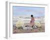 Little Girl on the Beach with Her Beach Toys-Nora Hernandez-Framed Giclee Print