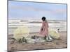 Little Girl on the Beach with Her Beach Toys-Nora Hernandez-Mounted Giclee Print