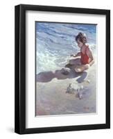 Little Girl on the Beach-Patti Mollica-Framed Premium Giclee Print