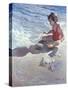 Little Girl on the Beach-Patti Mollica-Stretched Canvas