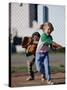 Little Girl Playing Softball-Bob Winsett-Stretched Canvas