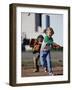 Little Girl Playing Softball-Bob Winsett-Framed Photographic Print