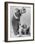 Little Girl Playing with Dog-Gjon Mili-Framed Photographic Print