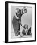 Little Girl Playing with Dog-Gjon Mili-Framed Photographic Print