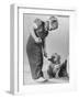 Little Girl Playing with Dog-Gjon Mili-Framed Photographic Print