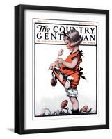 "Little Girl Playing with Flowers," Country Gentleman Cover, May 2, 1925-Sarah Stilwell Weber-Framed Giclee Print