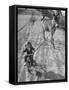 Little Girl Riding Her Tricycle, Leading Francis the Mule-Allan Grant-Framed Stretched Canvas