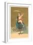 Little Girl Riding Peacock-null-Framed Art Print