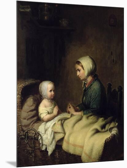 Little Girl Saying Her Prayers in Bed-Johann Georg Meyer von Bremen-Mounted Giclee Print