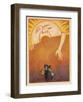 Little Girl Sets out to Find Her Seven Brothers and is Confronted by an Alarming Sunrise-Willy Planck-Framed Art Print