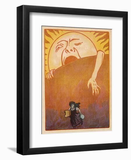 Little Girl Sets out to Find Her Seven Brothers and is Confronted by an Alarming Sunrise-Willy Planck-Framed Art Print