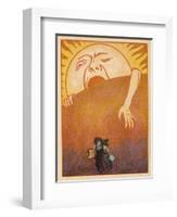 Little Girl Sets out to Find Her Seven Brothers and is Confronted by an Alarming Sunrise-Willy Planck-Framed Art Print