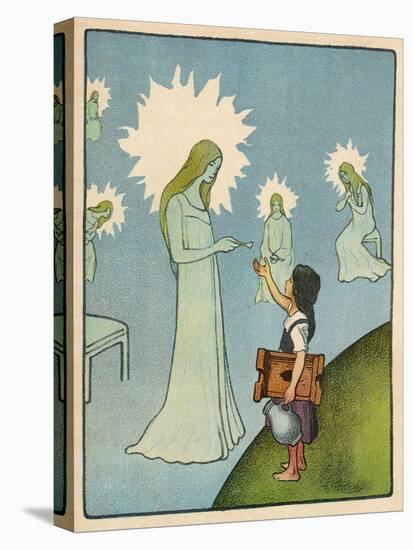 Little Girl Sets out to Find Her Seven Brothers and Receives Help from an Angelic Lady-Willy Planck-Stretched Canvas